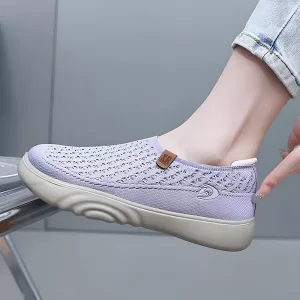 slip on shoes, platform shoes, mesh shoes, casual shoes, breathable shoes, round toe shoes