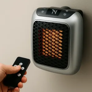 Electric Portable Plug-In Room Heater with Remote Control