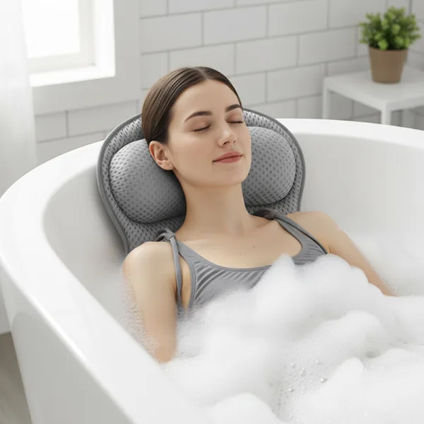 soft bath billow, bath headrest, bath back rest, bath pillow for tub, bath tub pillow, bathtub backrest, bath cushion
