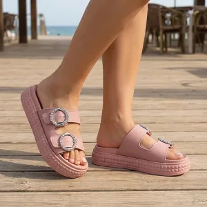 Women's Thick Sole Adjustable Sandals Comfortable Summer Slip-On Shoes