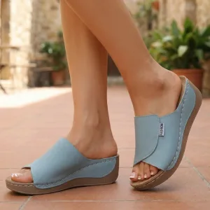 platform summer sandals, wedge slipper sandals, slipper sandals, platform sandals