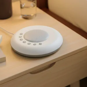 Portable Compact White Noise Generator Soothing Sounds Machine with Night Light